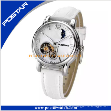 Изысканные белые кожаные часы с высоким качеством движения